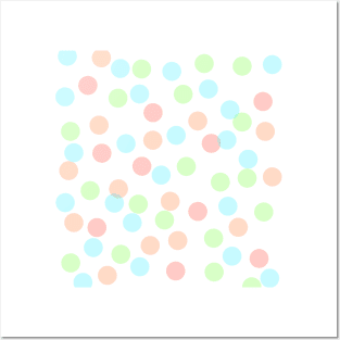 Colorful polka dots abstract background Posters and Art